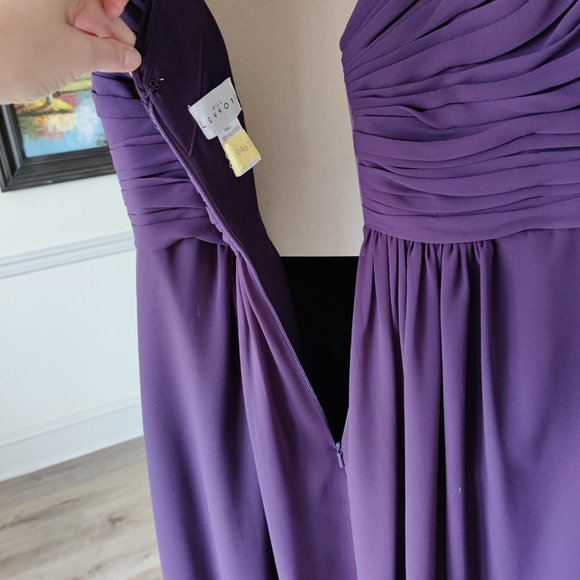 BILL LEVKOFF purple chiffon gown - Picture 6 of 11